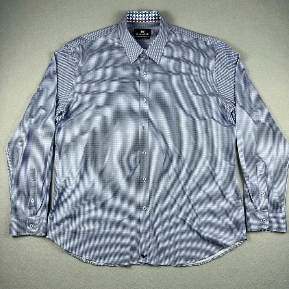Lot of‎ 2 Buttercloth Long Sleeve Button Shirt 3X AOP Geometric Wick Flip Cuff